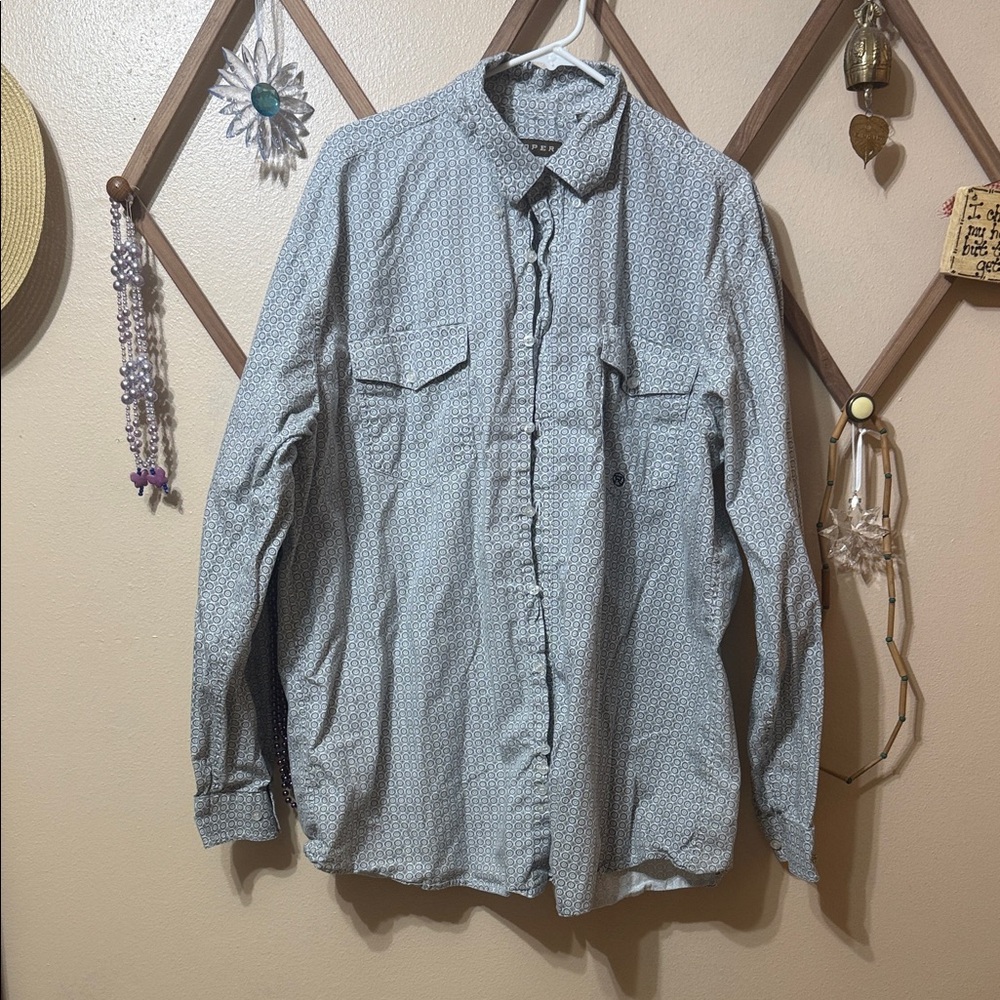 Roper Light Blue Casual Button Down Shirt